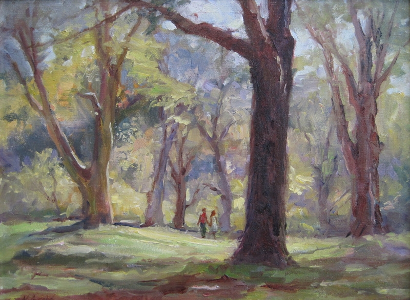 Pecan Grove Zilker Park by artist Nancy Grobe